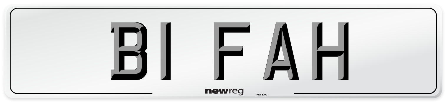 B1 FAH Number Plate from New Reg